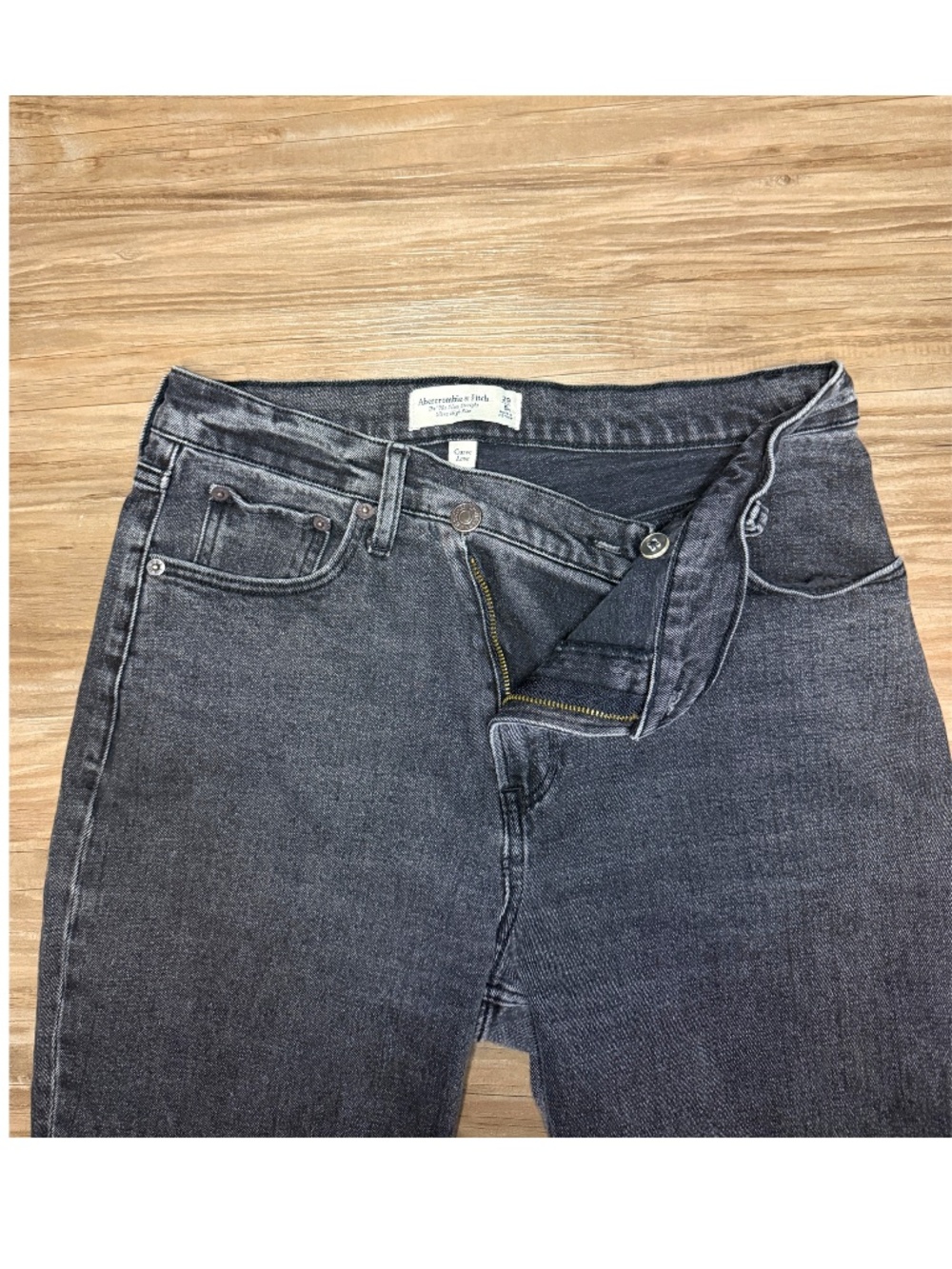 Abercrombie Curve Love 90s Slim Straight Jeans 28 Ultra High Rise ♡ Black Wash - Picture 3 of 11